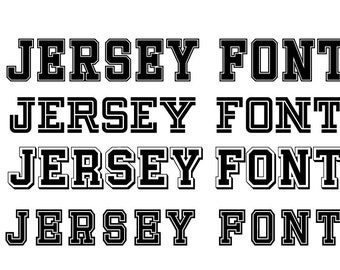 Jersey Font, Jersey Alphabet, Jersey Numbers 4 Different Fonts, Jersey Letters, Font for Cricut , Instant Download