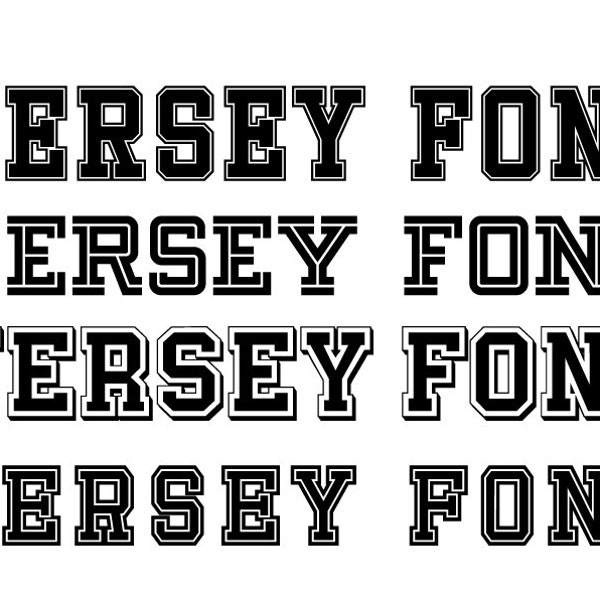 Jersey Font, Jersey Alphabet, Jersey Numbers 4 Different Fonts, Jersey Letters, Font for Cricut , Instant Download