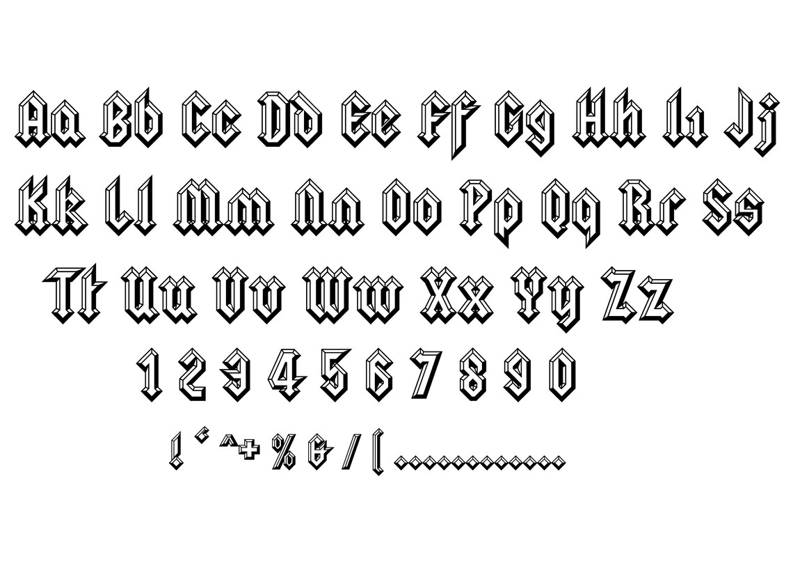 AC DC Rock Font svg, ACDC Alphabet svg, Vector Rock Font, Vintage Hard ...
