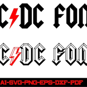 Fonte AC DC Rock svg, Alfabeto ACDC svg, Fonte Vector Rock, Fonte Vintage Hard Rock, Fonte Rock svg, Cricut, svg, eps, Aı, dxf, Download instantâneo