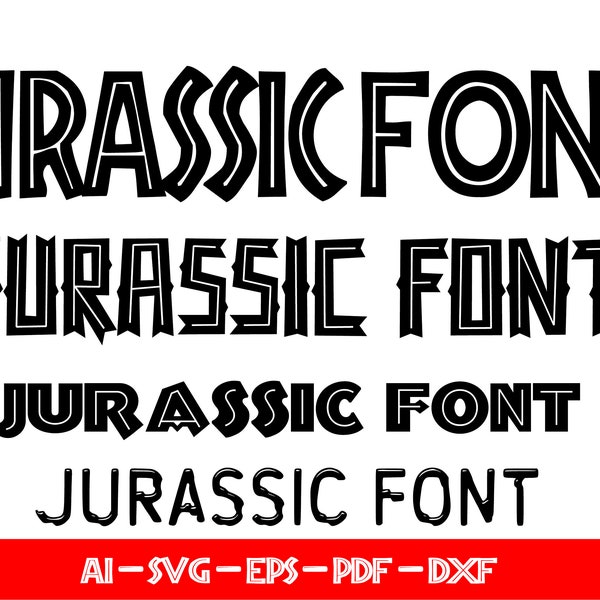 Jurassic Park Font SVG , Jurassic Park Font Alphabet , 4  Different Jurassic Park Font ,  AI , SVG, Files , Instant Download