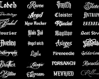 32 Premium Tattoo Font Bundle: Professional Fonts for Artists, Bubble Font ,Logo , Calligraphy font,for cricut, TTF/OTF