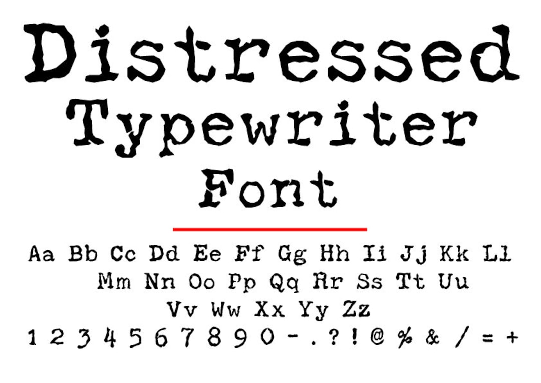 Distressed Typewriter Font Svg, Antique Font, Vintage Font,alphabet
