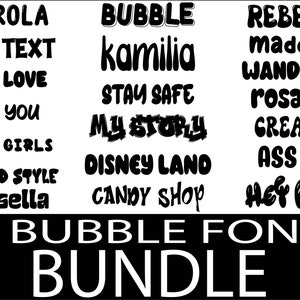 Pacote de 20 fontes Bubble, fonte Bubble - fonte manuscrita em negrito, fonte suave, fonte brilhante, fontes Cricut, fontes para artesãos, download instantâneo