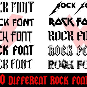 10 Rock Fonts Bundle I 10 Rock Font Alphabet SVG I Rockband Letters, Heavy Metal Font, Music Font, Vintage Rock Font, Digital Cut Print File