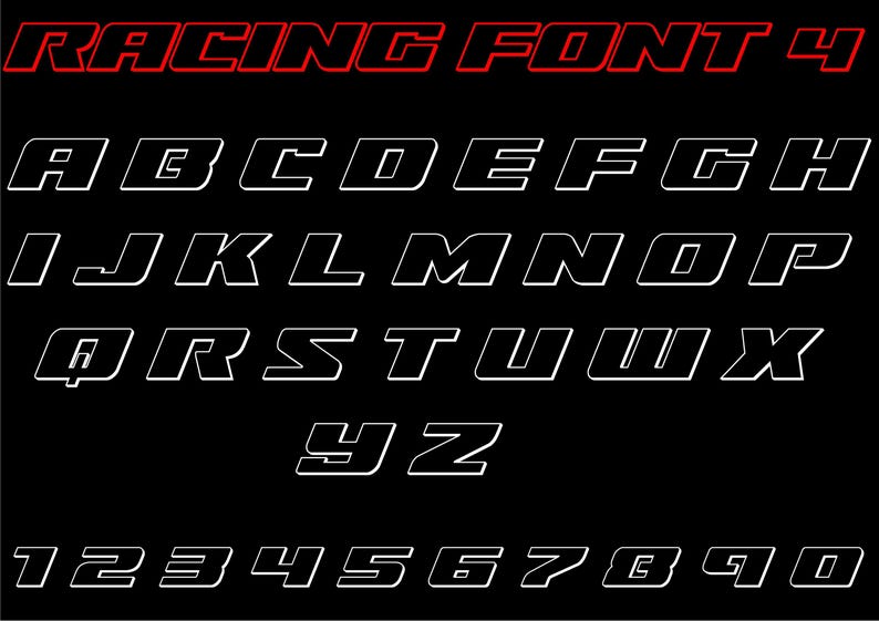 Truetype Racing Font Racing Fonts Bundle , Racing Fonts , Racing Alphabet Svg,speed Racing ...