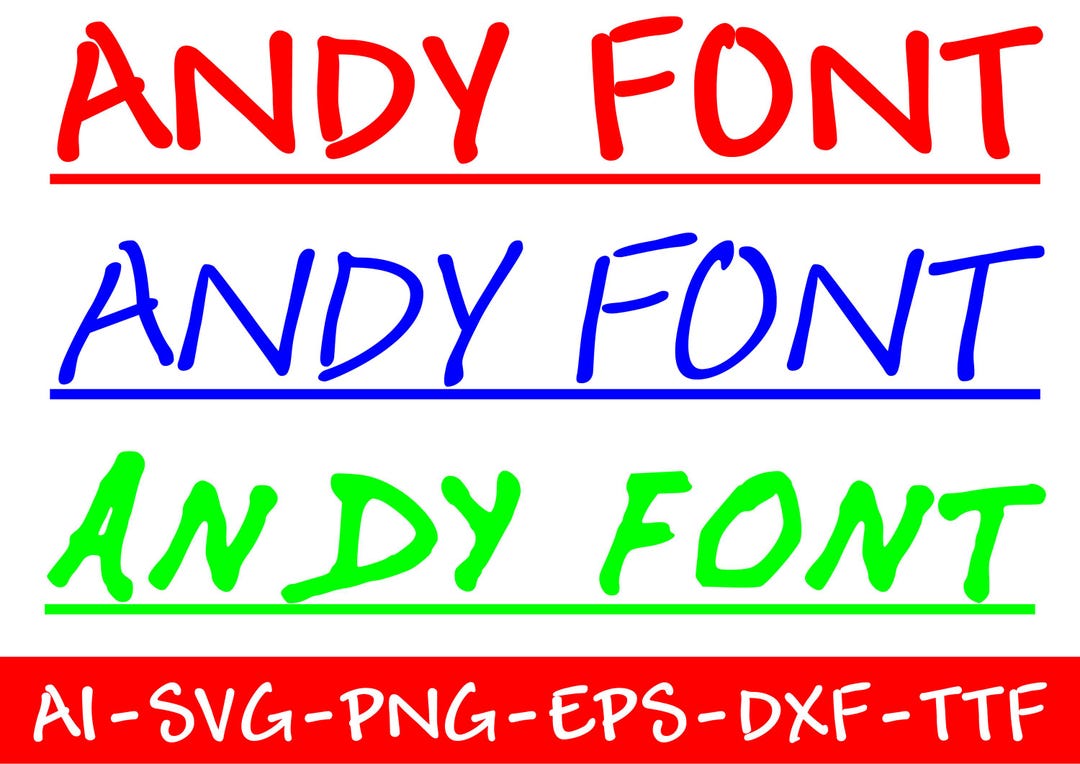 Instant Download, 3 Andy Fonts Bundle, Andy Font Svg,andy Alphabet SVG ...