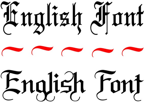 English Word Black And White