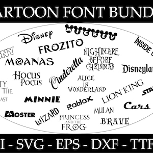 Direct downloaden, de ultieme 22 lettertypen cartoon lettertypebundel voor Cricut Svg Canva lettertype film lettertypeset digitale lettertypen Svg lettertype Svg Eps TTF/OTF