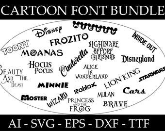 Instant Download , The Ultimate 22 Fonts Cartoon Font Bundle for Cricut Svg Canva Font Movie Font Set Digital Fonts Svg Font Svg Eps TTF/OTF