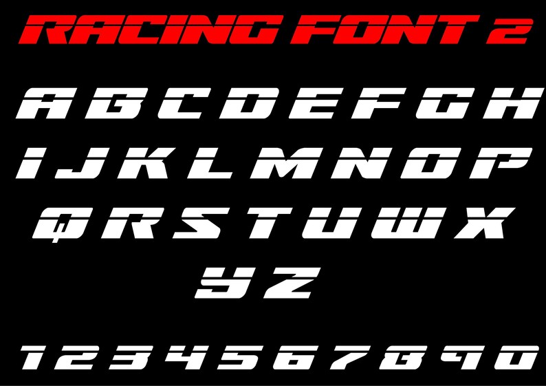 Racing Fonts Bundle , Racing Fonts , Racing Alphabet Svg,speed Racing ...