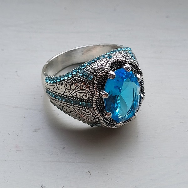 Blue zircon Ring For Men