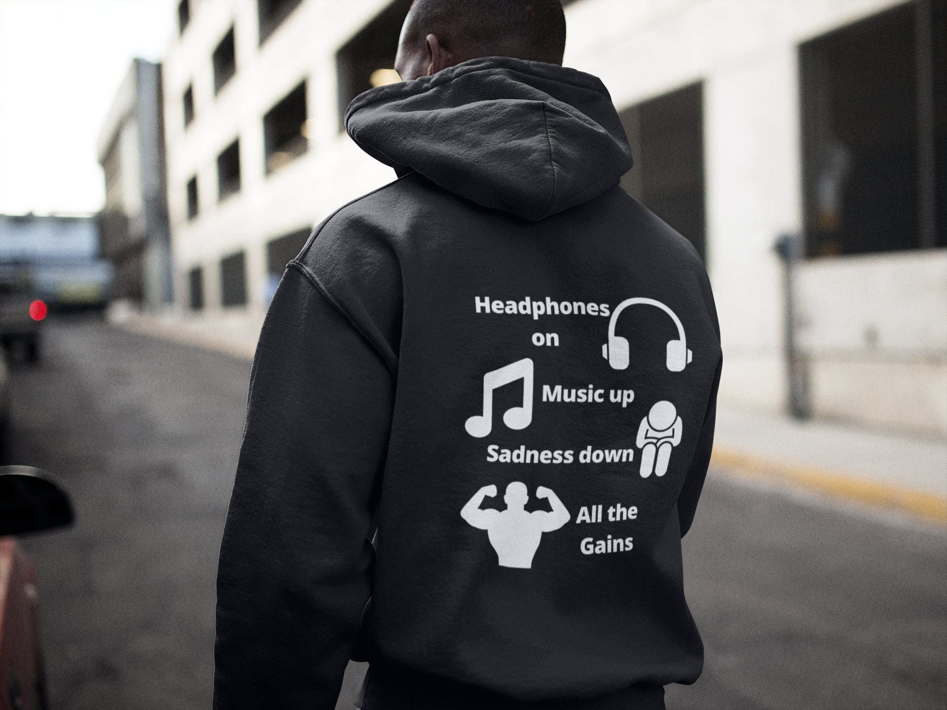 Auriculares encendidos m sica arriba tristeza abajo sudadera