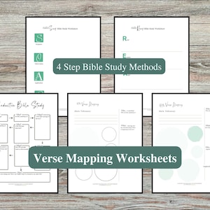 Bible Study Printables, Bible Journal, Bible Study Worksheets, Bible Study Templates, Verse Mapping Pages, and Bible Study Notes