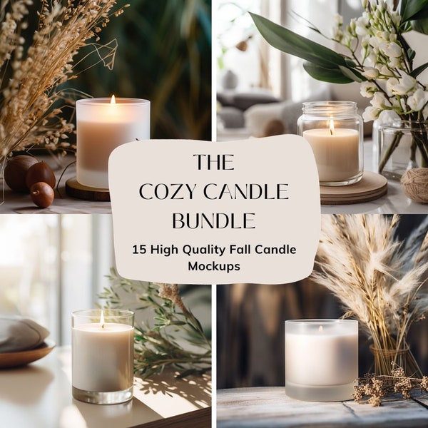 Candle Label Mockup Bundle | Cozy Candle Mock up |  Jar Candle Mock Up | Frosted Candle Mockup | Product Mockup | Digital Download