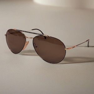 Men's Vintage Carerra 5349 Gold Tone Gray Tortoise Aviator Sunglasses