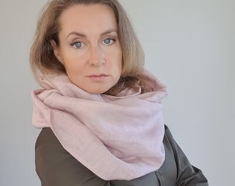 Linen infinity scarf/ Linen tube/ AGAYA linen infinity scarf.