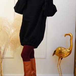 Sweatshirt Dress, Hooded Sweatshirt dress/ Midi Dress, Extra Long Hoodie, Hooded Warm Dress, Medium Long Dress, AGAYA Sweatshirt Dress