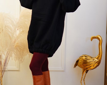 Sweatshirt Dress, Hooded Sweatshirt dress/ Midi Dress, Extra Long Hoodie, Hooded Warm Dress, Medium Long Dress, AGAYA Sweatshirt Dress
