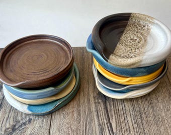 Handmade Ceramic Spoon Rest, Wheel Thrown Pottery