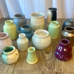 Bud Vase:  Small Pottery Vases, Wedding Decor Favors