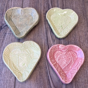 Handmade Ceramic heart shaped Ring  Dish / Jewelry/ Trinket dish