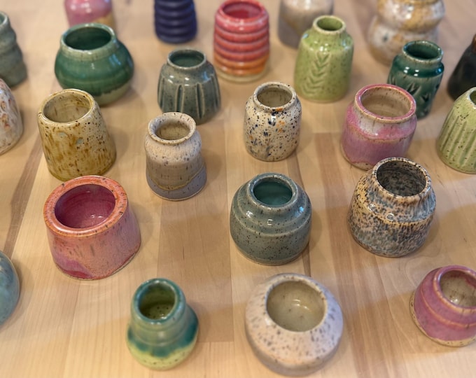 Bud Vase:  Small Pottery Vases, Wedding Decor Favors