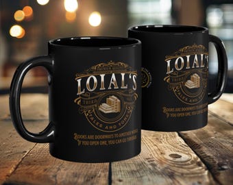 Taza de cuentos y tomos de Leal, serie de libros La Rueda del Tiempo, regalo para amantes de los libros, regalo inspirado en Fanverse, regalo para mamá, papá, tío Robert Jordan