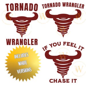 Tornado Wrangler PNG-BUNDEL Twisters Storm Chaser If You Feel It Chase It T-shirt met merchandise Cyclone Western Twister Cowboy Cowgirl Weather