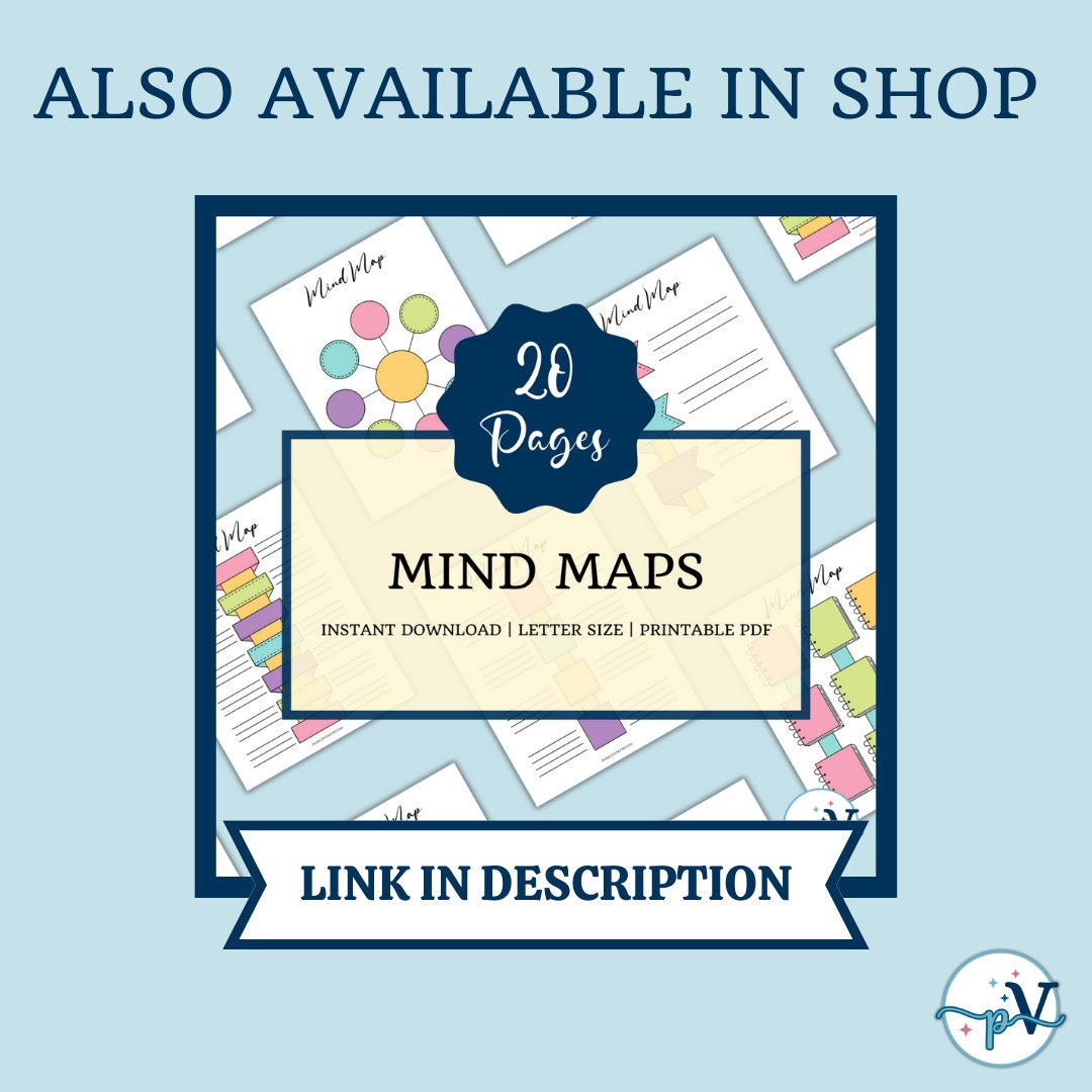Colorful Mind Map Chart Brainstorm Map Diagram Visual Mind Map Planner ...