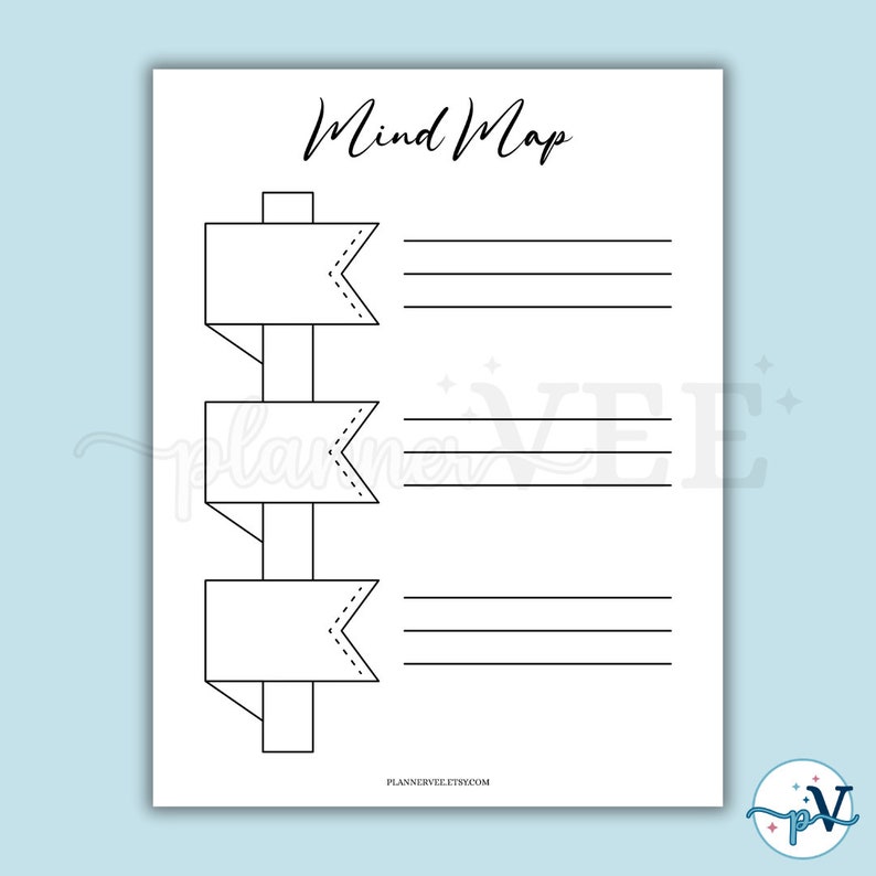 Mind Map Chart Brainstorming Map Diagram Visual Mind Map - Etsy