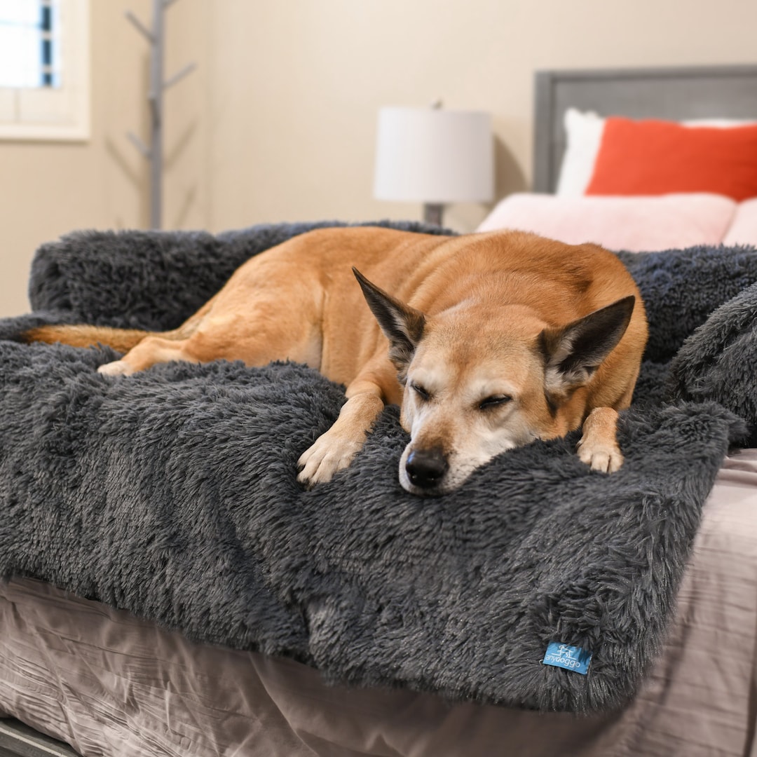 Gray Washable Calming Furniture Protector With Zipper Bed Sofa Couch