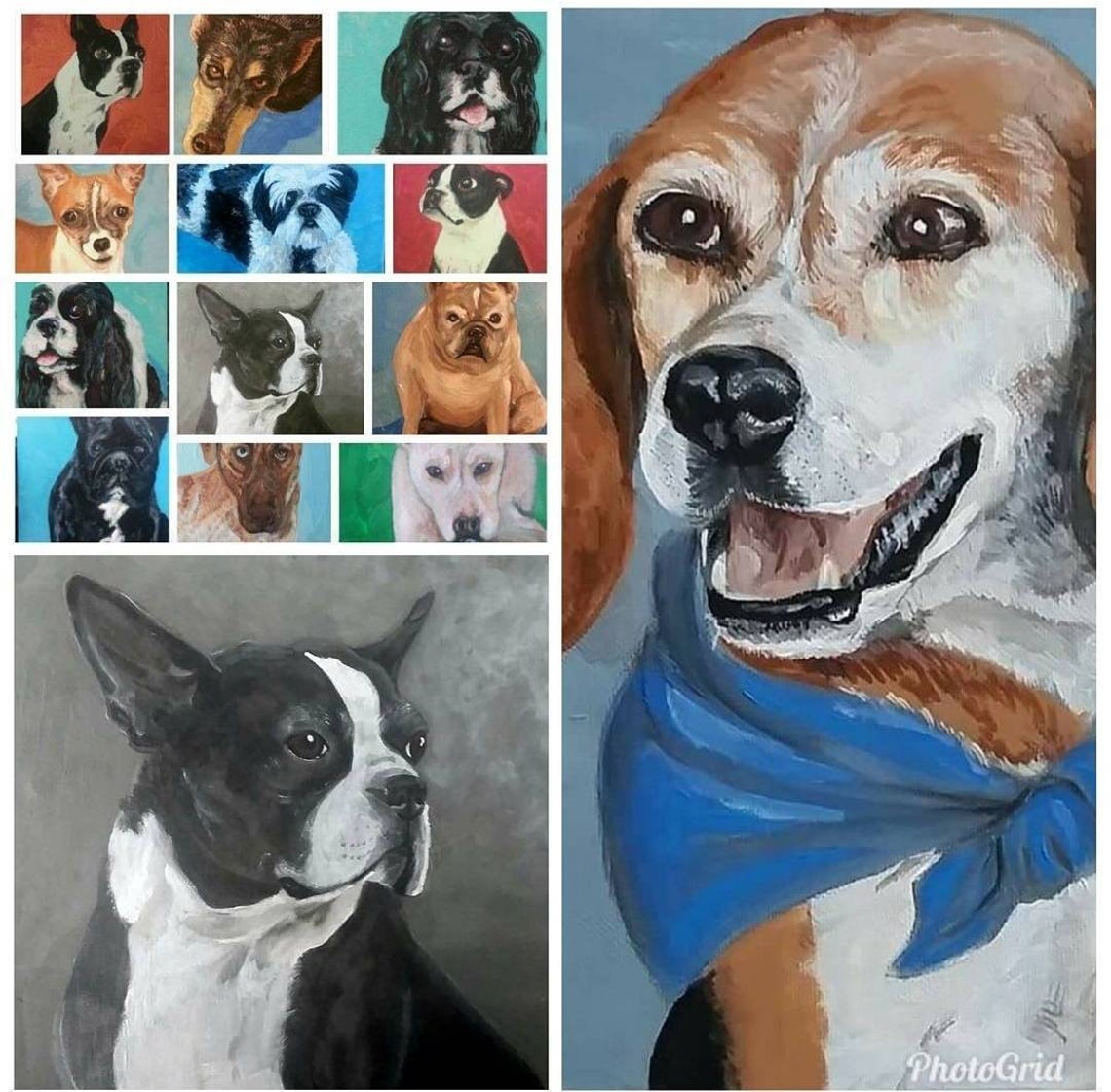 Custom Pet Portrait Original Acrylic Painting 8x10 on Canvas - Etsy