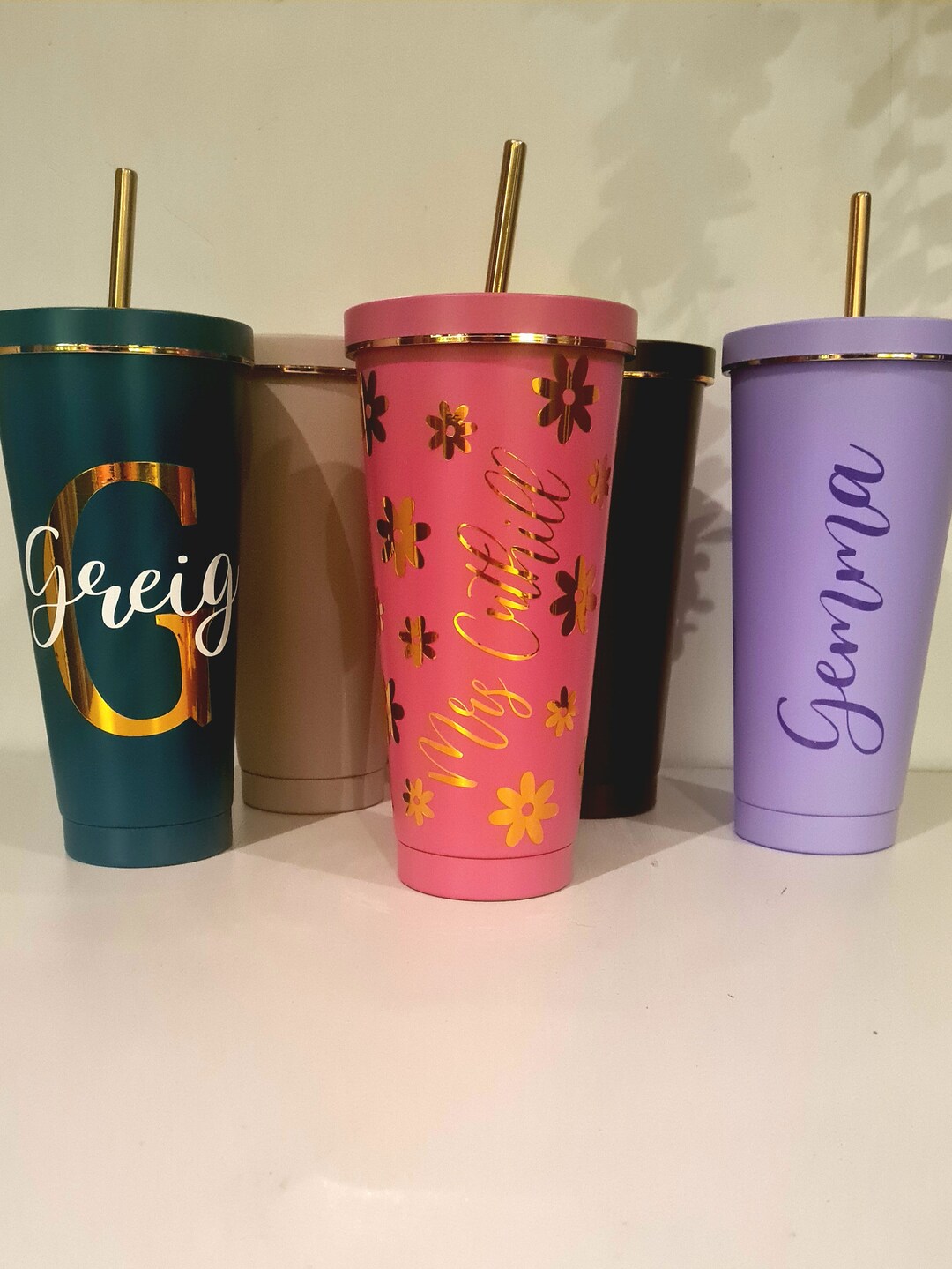Personalised Cup With Straw Reusable Cup Hot & Cold Cup Etsy UK