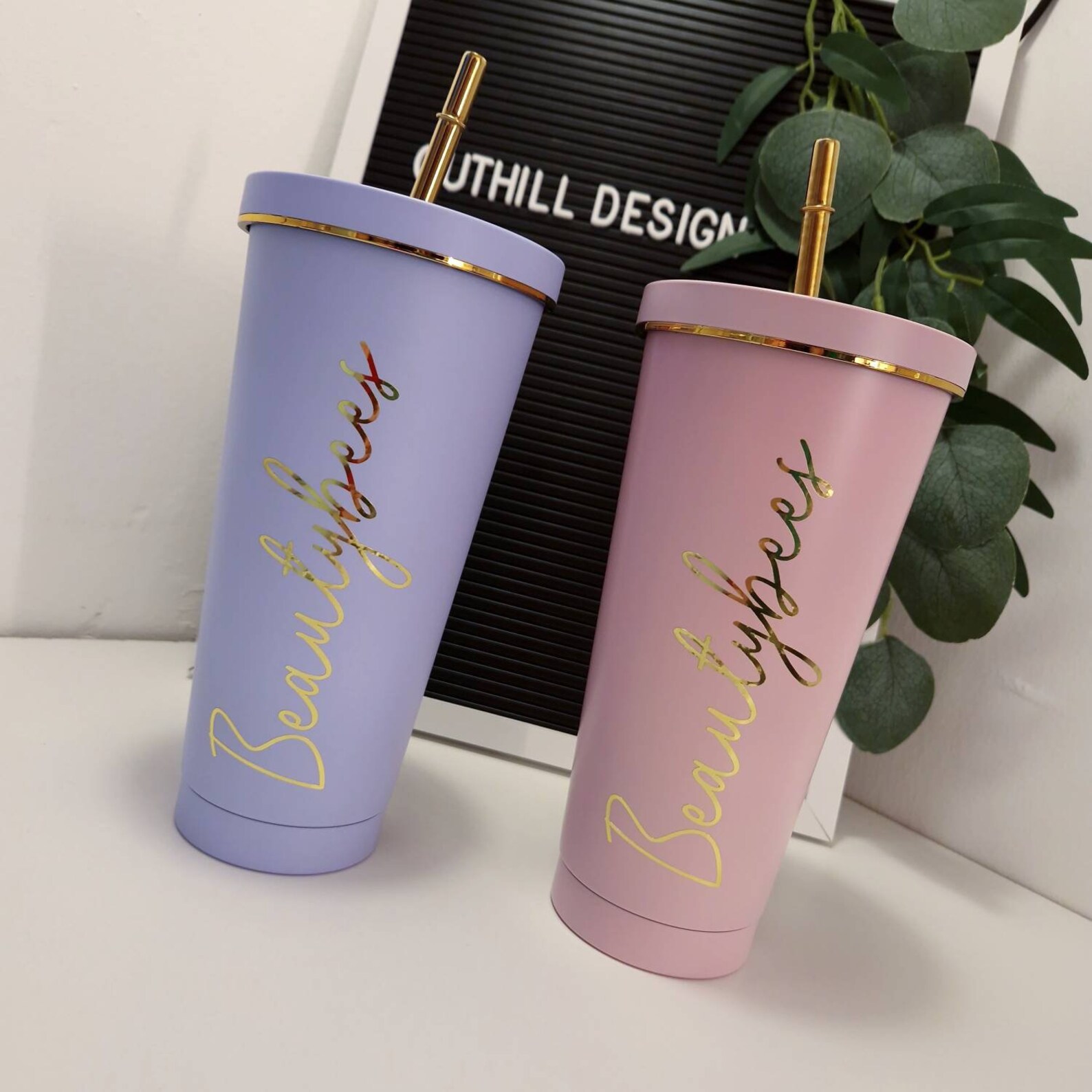 Personalised Metal Cup With Straw Reusable Cup Hot & Cold Etsy UK