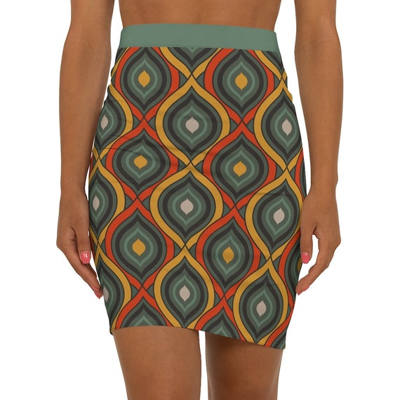Artsy Skirts Geometric Design Pencil Skirt Street Wear Women's