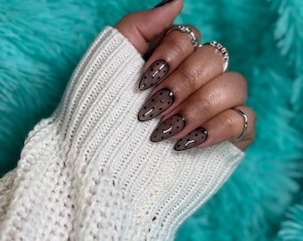 Sheer Black Polka Dot Press on Nails