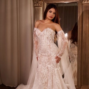 Etsy wedding dress long sleeve sale