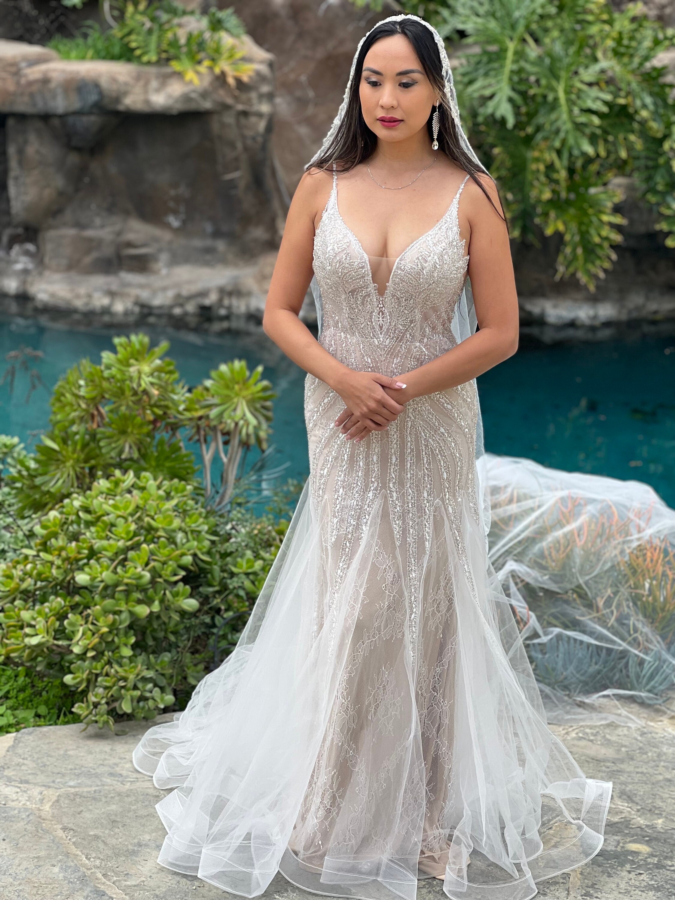 princess polly baby blue dress Wholesale Mermaid Bling Wedding Dresses Pearl Decoration main image 0