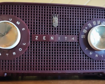 Cranberry Red "Owl Eye" 1955 Zenith Radio Model R510R: Now a Bluetooth Speaker Excellent Condition! Sounds Great!