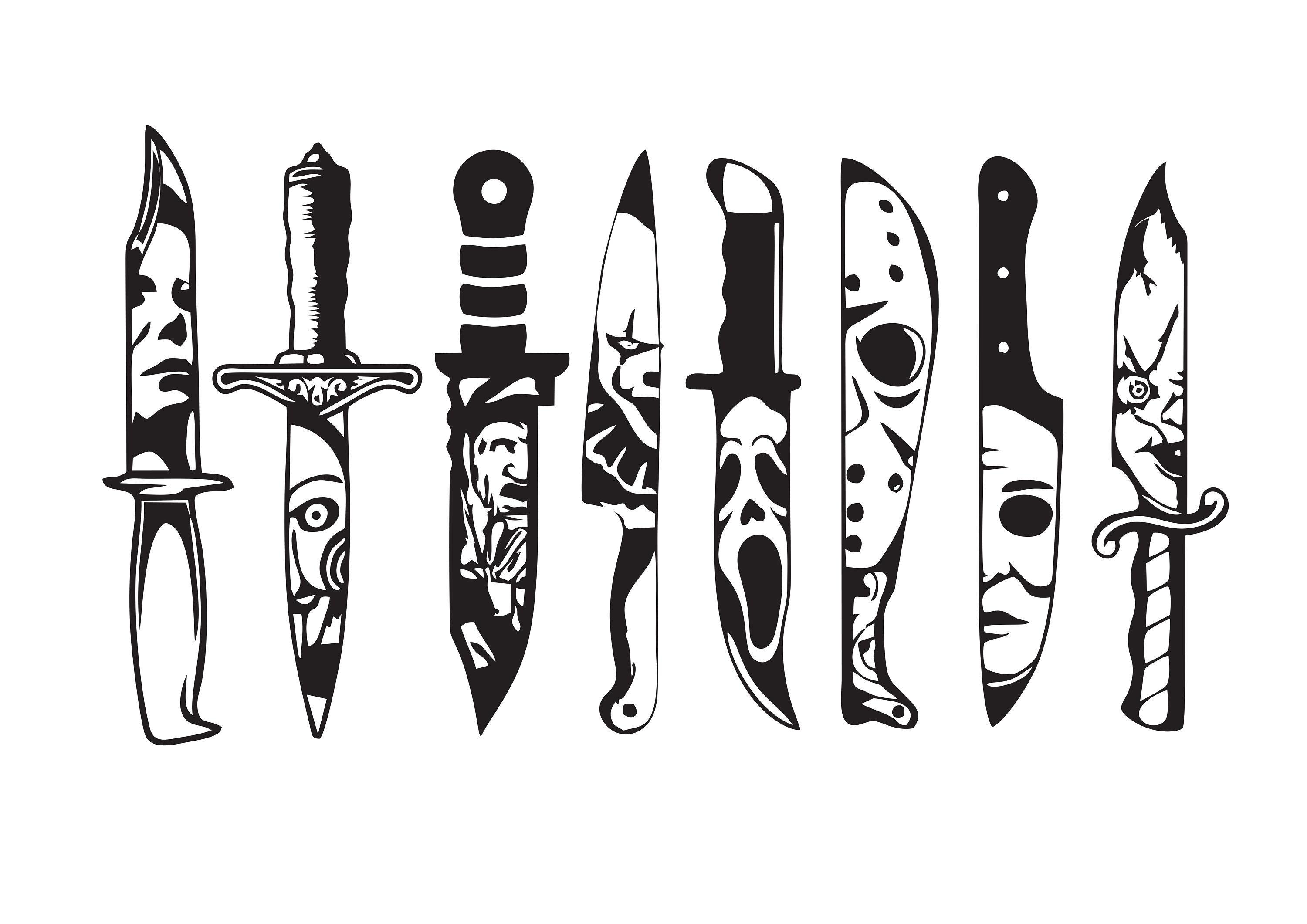Horror Movie Characters in Knives Svg Michael Myers Svg - Etsy Canada