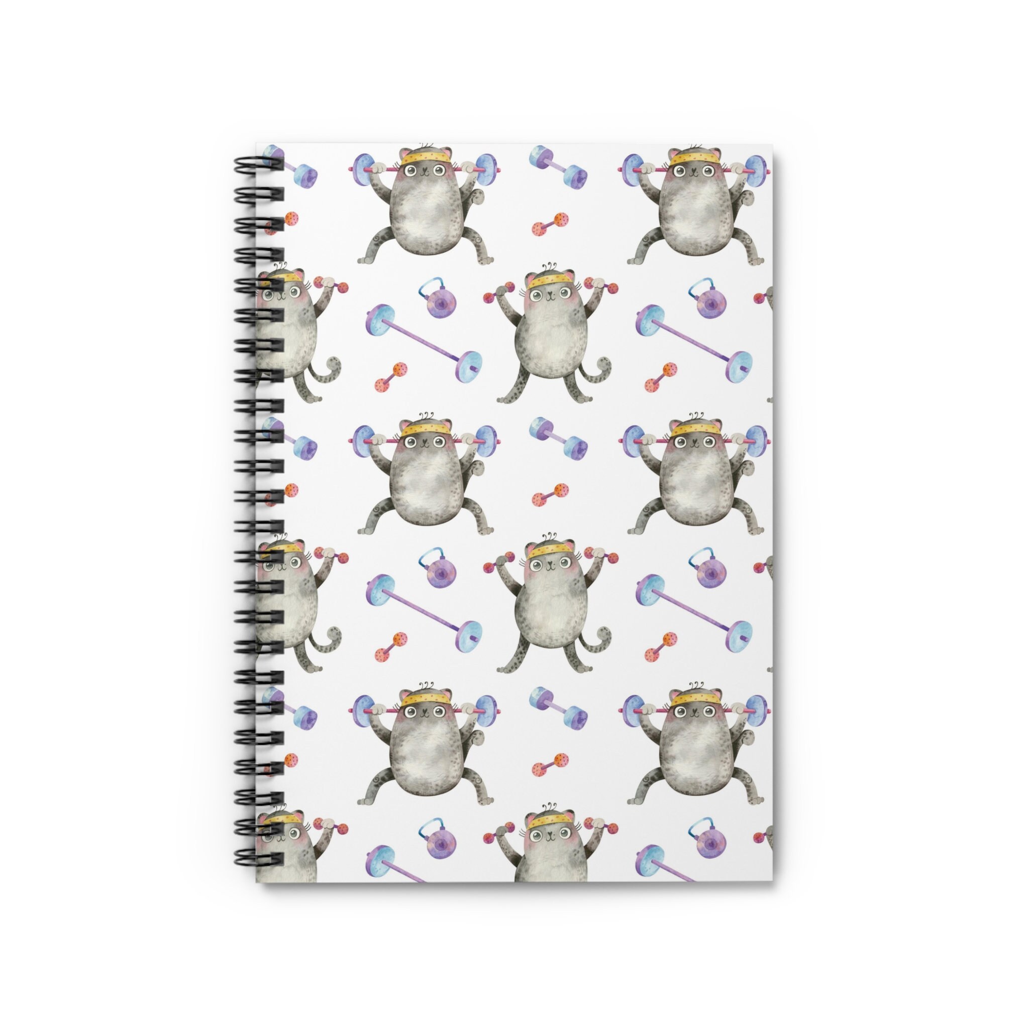Cute Cat Fitness Spiral Notebook, Gym Notebook, Writing Journal, Taking ...