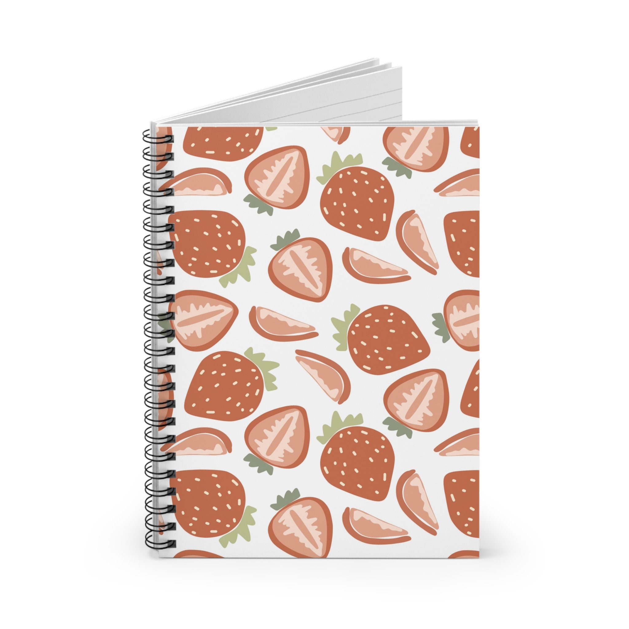 Cute Strawberry Spiral Notebook, Fruit Notebook, Writing Journal ...