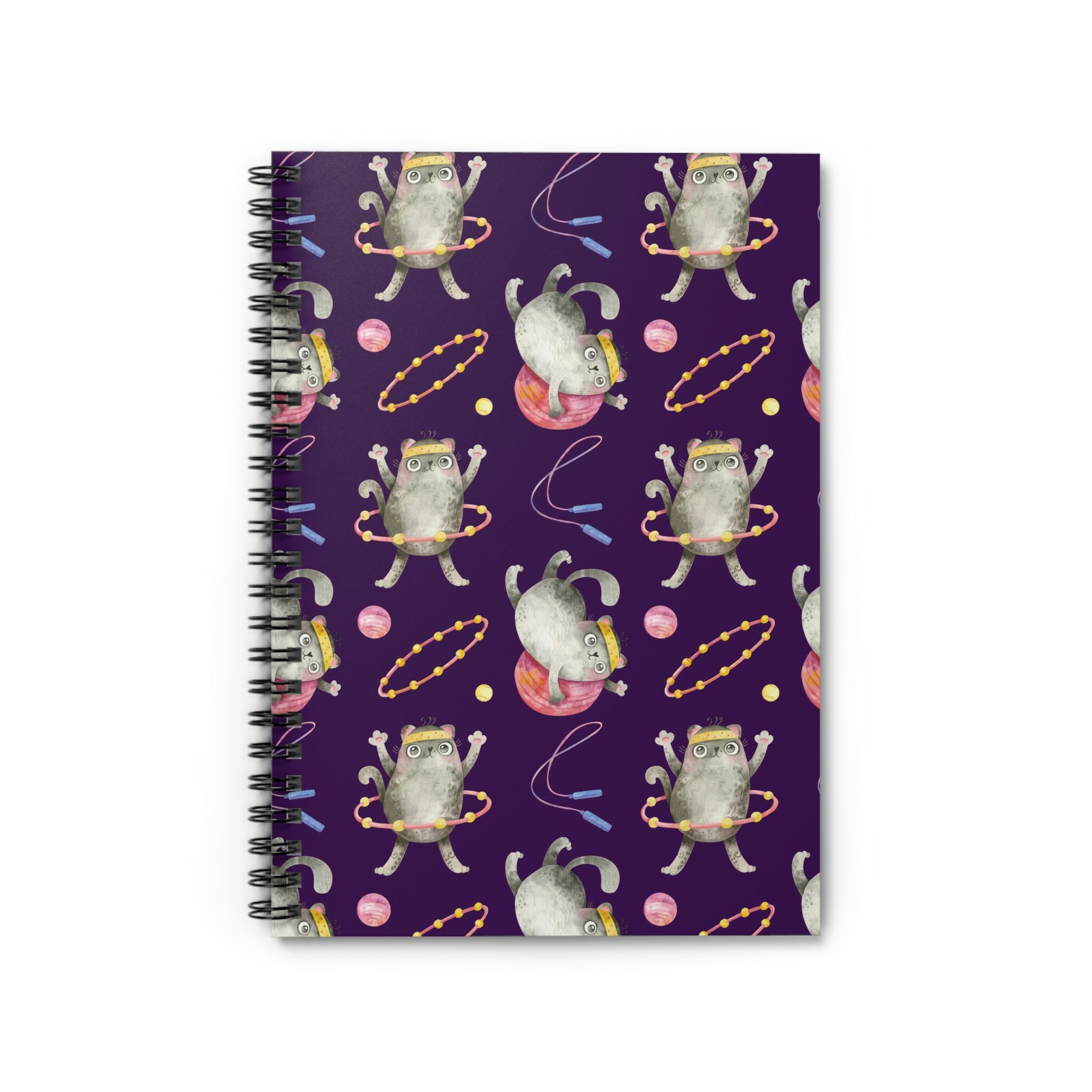 Cute Cat Fitness Spiral Notebook, Gym Notebook, Writing Journal, Taking ...