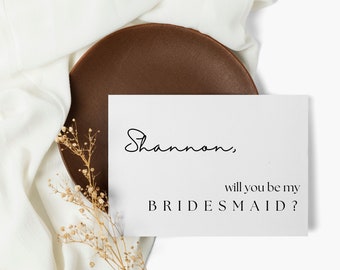 Will You Be My Bridesmaid Proposal Card, Printable Bridesmaid Proposal Template, Be My Maid Of Honor Proposal, Instant Download
