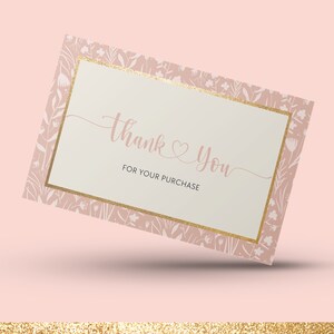 Pink Thank You Card Template Canva Entrpreneur Thanks for Your Purchase ...