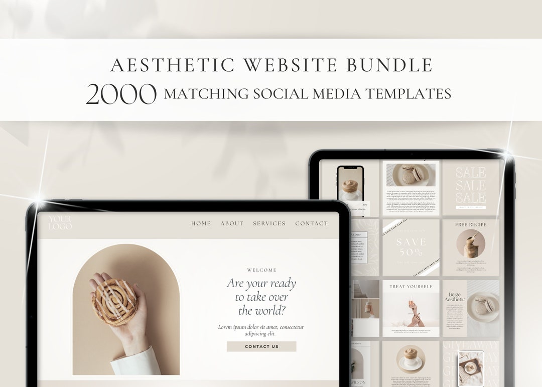 Canva Website Template Bundle Plus 2000+ Matching Social Media Post ...