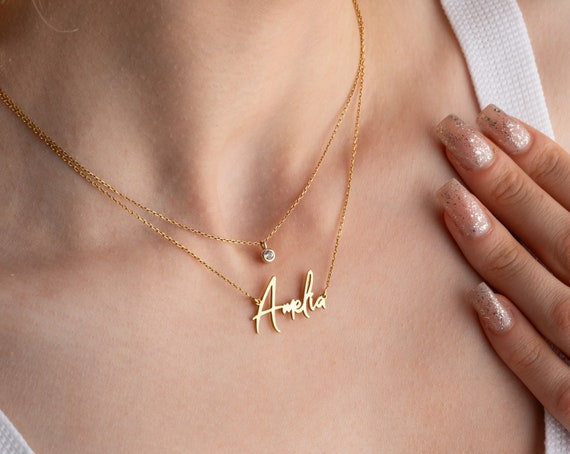Layered birthstone shop necklace