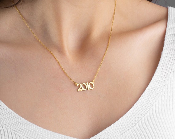 Personalised Number Necklace Birth Year Necklace Special Date or