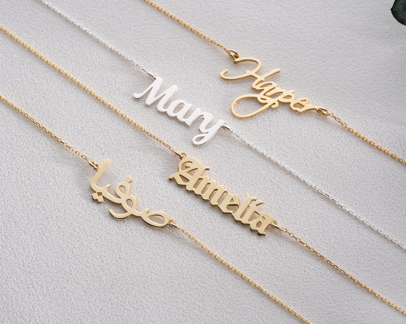 Gold Name Anklet with Birthstone, Personalised Name Anklet, May Birthstone Jewelry, Dainty Summer Jewellery image 7